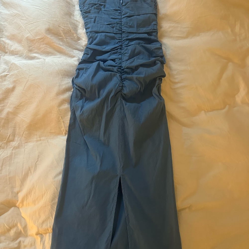 Anthropologie Blue Strapless Midi Dress - Picture 5 of 5